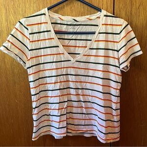 Madewell Multicolor Striped V-Neck Tee